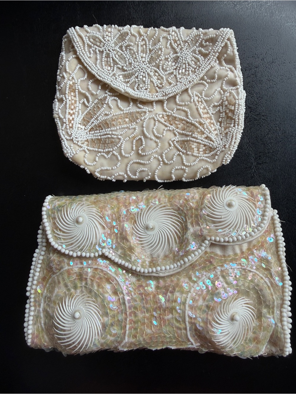 Vintage 63 years old Sequin Change lipstick clutch